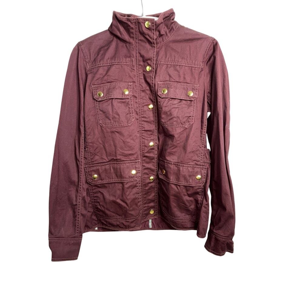 J. Crew The Downtown Field Women's Jacket Small Gold Snap Button Utility